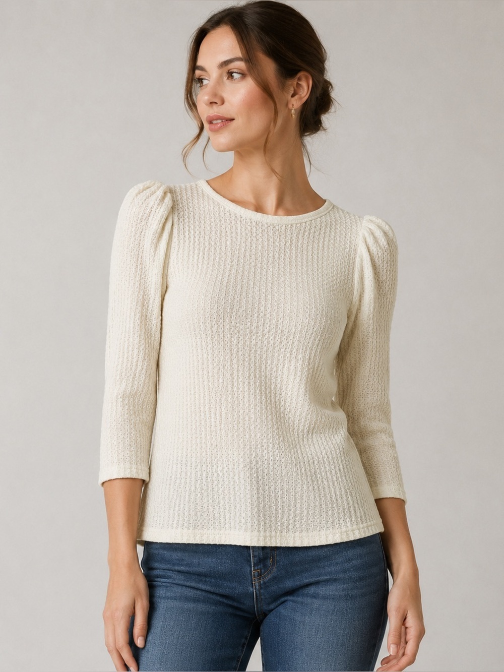 W5 Ivory textured blouse Small NWOT